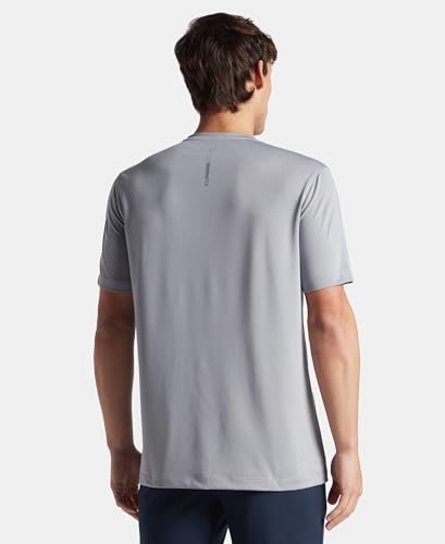 Image of Jockey MV37 Men Recycled Microfiber Elastane Stretch Fabric Round Neck Half Sleeve Breathable Mesh Active Wear T-Shirt