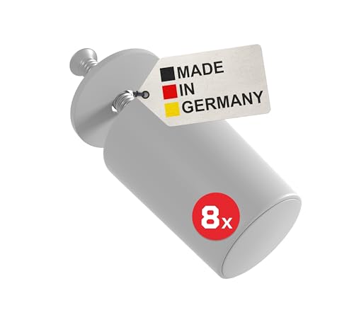 BAUHELD Rolladen-Stopper Geschlossen 27mm [8 Stück] - Made in Germany - Anschlagpuffer aus Kunststoff - Anschlagstopper für Rollladen mit Schrauben - Passend auf Rolladenpanzer Lamellen - Hellgrau