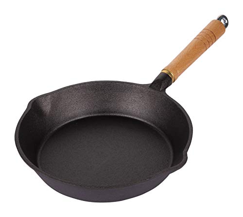 Healthy Choices Cast Iron Skillet Frying Pan 9 Inch, Black (Compatible with Gas Stove, Electric, Induction, Oven, Ceramic or Over an Open Fire)