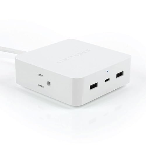 Limitless PowerPro - Cargador de 5 dispositivos con 2 puertos USB, 1 puerto de entrega de energía tipo C de 20 W, 2 salidas de CA y 1,280 julios de