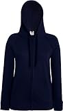  Fruit of the Loom Damen Lightweight Hooded Sweat Jacket Lady-Fit Kapuzenpullover, Blau (Deep Navy 202), Large