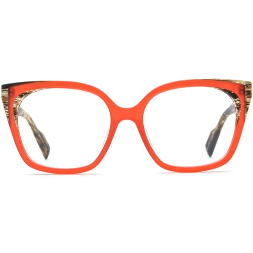 Image of HEPIDEM Gradient Multicolor Acetate Glasses Frame Women Big Oversize Eyeglasses 2023 New Spectacles Eyewear