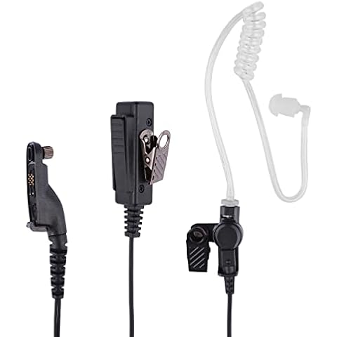 Motorola APX 6000 Earpiece,XPR7550 XPR6350 XPR6550 XPR7350 XPR7550e APX 4000 6000 7000 Walkie Talkies Earpiece and Mic Acoustic Tube Noise Reduction Reinforced and Two Way Radio Headset with Mic PTT Cover