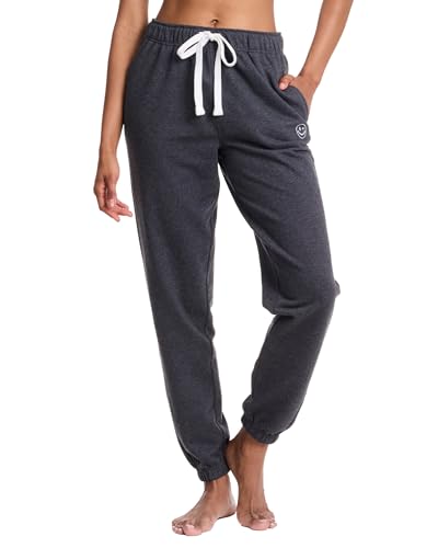 JOE BOXER Womens Sweatpants - French Terry Wide Leg Sweat Pants or Baggy Joggers - Comfy Womens Lounge Pants