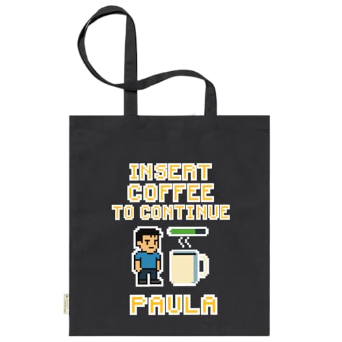 xulisimo Bolsa tote bag negra personalizada con asas largas de...