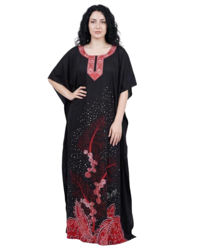 Image of Oussum Women Polyester Casual Long Plus Size Beach Caftan Cover Up Maxi Dress 1X-3X Summer Kaftan Dresses for Women
