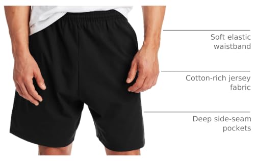 Image of Hanes Men's Shorts, Essentials Short with Pockets, Gym Shorts for Men, Men's Athletic Shorts, 7.5 inch