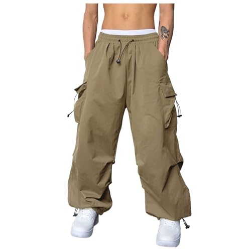 Parachute Pants for Men Shrink-Proof Hip Hop Pant All-Day Comfort Casual Pants Trouser Side Pocket Drawstring Pant