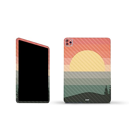 Image of MightySkins Carbon Fiber Skin Compatible with Apple iPad Pro 11 inch M2 4th Gen (2022) Full Wrap Kit - Sunset Forest | Protective, Durable Textured Carbon Fiber Finish | Easy to Apply | Made in The USA