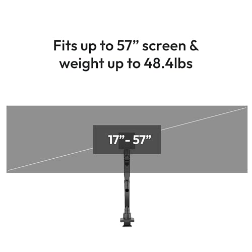 Image of Pixio PS2S Titan Black Ultrawide Mega Heavy-Duty Premium Single Monitor Arm Stand fits up to 57 inch Monitors Holds up to 59.4lbs VESA Compatible Integrated Cable Management