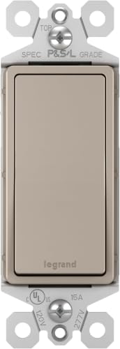 Legrand Radiant TM873NICC10 15 Amp Rocker Wall Switch, 3-Way Decorator Light Switches, Nickel (1 Count),(Pack of 10)