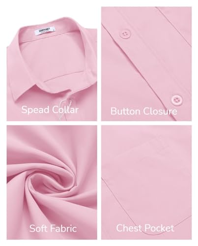 Image of COOFANDY Mens Short Sleeve Casual Button Down Shirts Summer Untucked Dress Shirts with Pocket