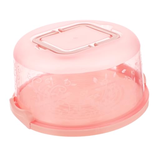BRIGHTFUFU 1Pc Round Cake Carrier with Handle Portable Buckle Storage Box for Cakes Cookies and Pies for Bakeries Shops and Home Use Safe Simple Design
