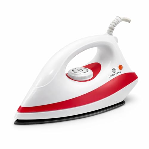 Image of Phuket Dry Iron 1000 watts | Premium Press | Electric iron for clothes | Anti Bacterial German Coating Technology | Powerful Heating | Perfect for gifting | Premium Iron | Red