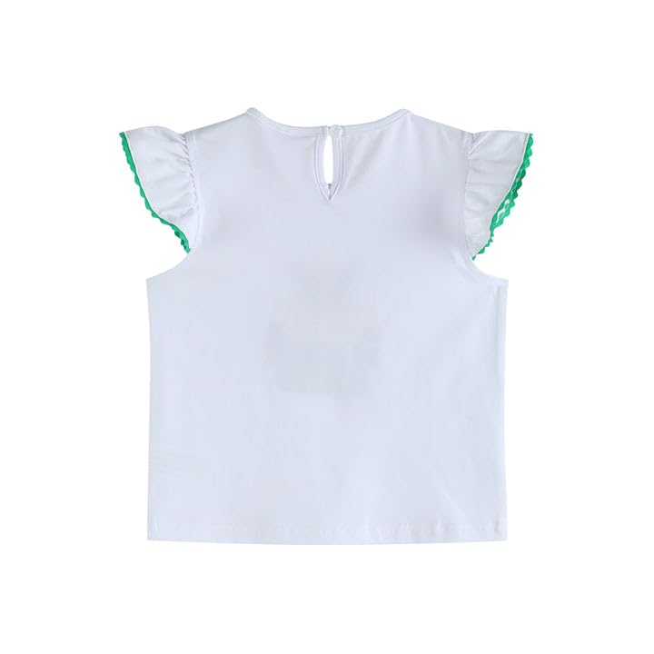 Baby Girls White Mardi Gras Applique Ruffle Shirt2