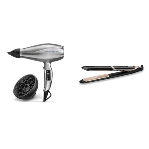 BaByliss Pro Digital 2200 Watt Profi-Haartrockner mit Ionen-Technologie und Keramikbeschichtung Made in Italy, 6000E & Super Smooth 235 Glätteisen mit Ionen-Technologie 140°C - 235°C ST393E BaByliss Pro Digital 2200 Watt Profi-Haartrockner mit Ionen-Technologie und Keramikbeschichtung Made in Italy, 6000E & Super Smooth 235 Glätteisen mit Ionen-Technologie 140°C - 235°C ST393E
