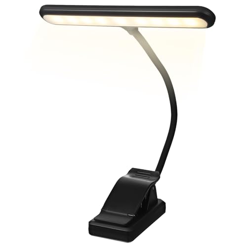 Abaodam Clip-on Rechargeable Reading Light Led Piano Lamp Power Indicator Book Light for Desk Music Stand Portable