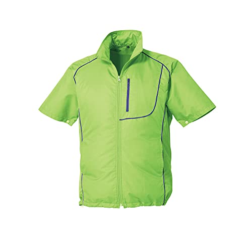 空調服 ポリエステル製半袖空調服 ライムグリーン/ネイビー 4L KU91720