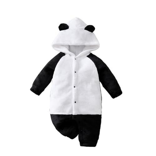 Generisch Pijama de franela suave con panda para bebés y niños pequeños como acogedor atuendo de invierno para actividades en interiores al aire libre, multicolor, 6 12 meses