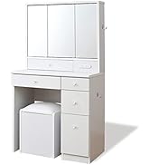 Amazon｜moca company BELLEB ハイタイプ ドレッサー 三面鏡 幅70