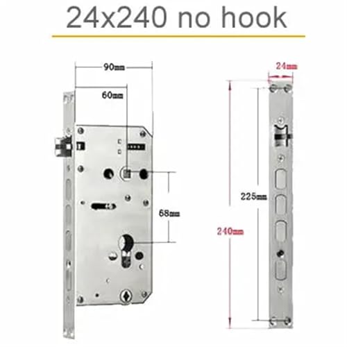Mécanisme serrure intelligente 6068 en acier inoxydable 304 de dimensions 24x240 mm
