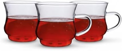 AmberHaus Borosilikat Cam Kupa Seti - 250 ml Kapasiteli - Şık ve Dayanıklı Tasarım - 3 Parça - Görsel 1