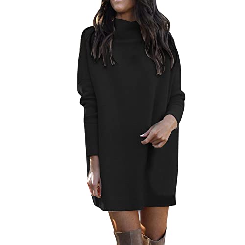 Robe tricotée hiver pour femme avec manches longues contre le froid