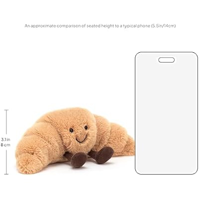 لعبة Jellycat Amuseables Croissant المحشوة، صغيرة 8.5 بوصة - قطيفة المعجنات - فكرة هدية ممتعة