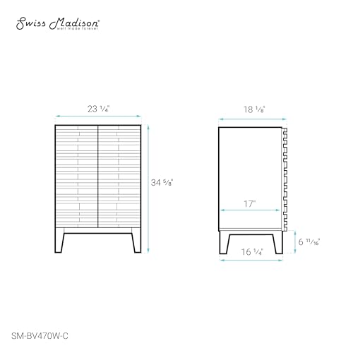Image of Swiss Madison Cascade 24'' Bathroom Vanity in White - Cabinet