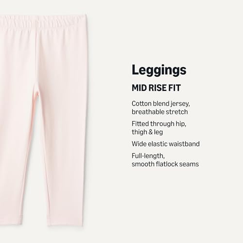 Image of Amazon Essentials Girls' Cotton Stretch Leggings, Multipacks