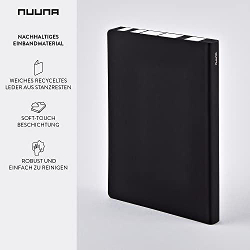 Nuuna Graphic L "Been There Done That" Smooth Bonded Leather Notebook - Black #TOP2