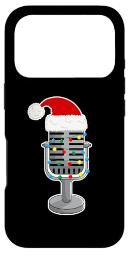 Christmas Lights Podcast Mic Wearing Xmas Hat Podcaster X}zP[X iPhone 17 Pro p
