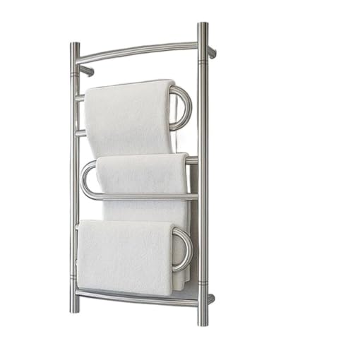 Sèche-serviette électrique rotatif en acier inoxydable étanche pour salle de bain