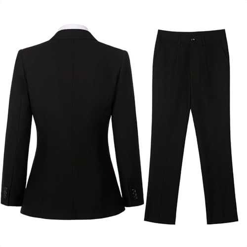 Women Classic Suits 2 Piece Bussiness Professional Work Outfits Office Attire Slim Fit Dressy Blazer Jacket Pants Suit Sets4
