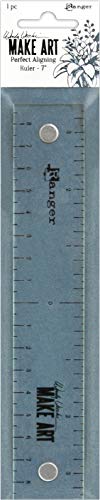 Wendy Vecchi Ranger Make Art-Magnetic Aligning 7" Ruler, Grey, 7 inch