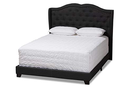 Baxton Studio Camas (Need box spring), King, gris carbón