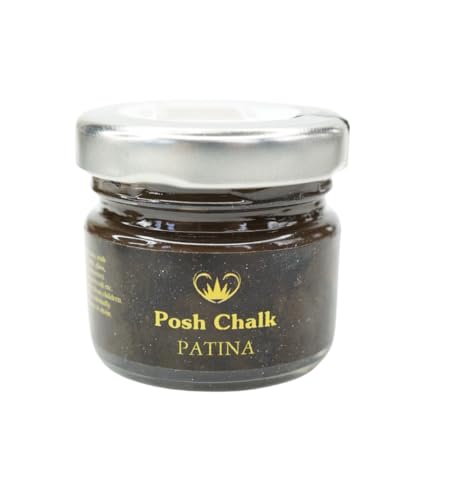 Posh Chalk PC0304 Patina - Cera dorada a base de aceite, color marrón oscuro, 30 ml, vintage, metálica, envejecida, para manualidades, muebles de reciclaje, textura gruesa y consistencia rígida