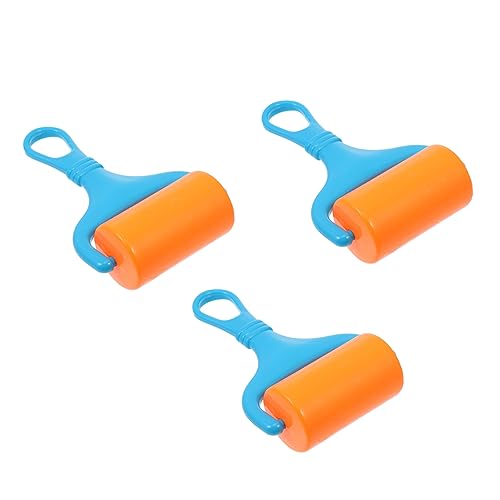 KONTONTY 3pcs Plastic Roller Brayers for Crafting Wheels Pressure Roller Ergonomic Design Compact Storage