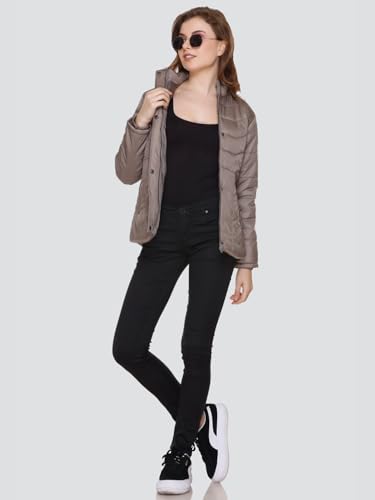Image of RARE TIMES Women's Stylish Solid Full Sleeves Jacket | Winter Wear Quilted Jacket for Travelling | Regulaer Fit Puffer Jacket For Women
