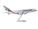 Skymarks Lite Emirates A380 1/250 Collectible Aircraft Model with Display Stand – Highly Detailed, Injection Molded Plastic, Officially Licensed, 10.75