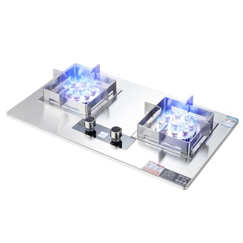 プロパンストーブ、ステンレス鋼ガスコンロ、ダブルバーナーポータブルプロパンストーブ、最大17742.4BTU、キッチンアパートやRVに最適(シルバー) (Color : NG, Size : Style 2)