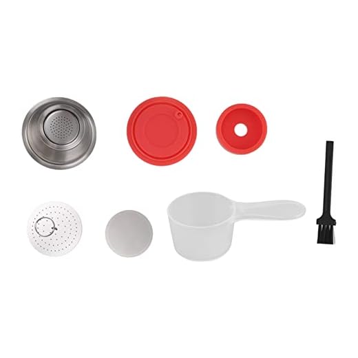 Haofy Cápsulas de Café Reutilizables, Taza de Cápsula de Café Recargable de Acero Inoxidable Juego de Taza de Filtro de Café Reutilizable con Cubierta de Polvo para Cafetera Dolce Gusto(Rojo)