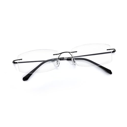 Image of IGnaef Rectangle Rimless Blue Light Blocking Glasses for Women Fashion Non Prescription Office-Siren Frameless Eyewear BL1230