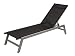 Produktbild DEGAMO Gartenliege Rollenliege Corsica 192cm, Aluminium Silbergrau + Kunstgewebe schwarz wetterfest, Rückenteil 5-Fach verstellbar, Outdoor