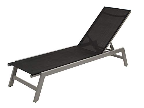 DEGAMO Gartenliege Rollenliege Corsica 192cm, Aluminium Silbergrau +...