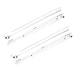 Schubladenschienen Rollenführung Schiene Schubladenauszug Weiß Teilauszug 1 Paar (450mm)