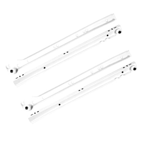 Schubladenschienen Rollenführung Schiene Schubladenauszug Weiß Teilauszug 1 Paar (450mm)