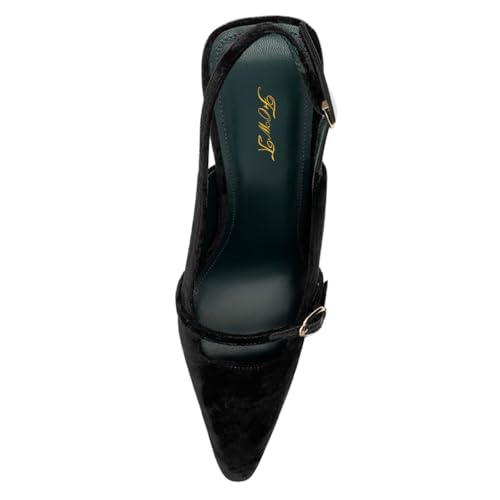 FOWT Women Pointed Toe Sexy Pumps Stiletto High Heel Slingbacks Strappy Fashion Formal Office Dance Shoes Size 4-16 US4