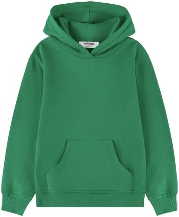 Kid Nation Kids' Soft Brushed Fleece Casual Basic Pullover Hooded Sweatshirt Hoodie for Boys or Girls S Green
