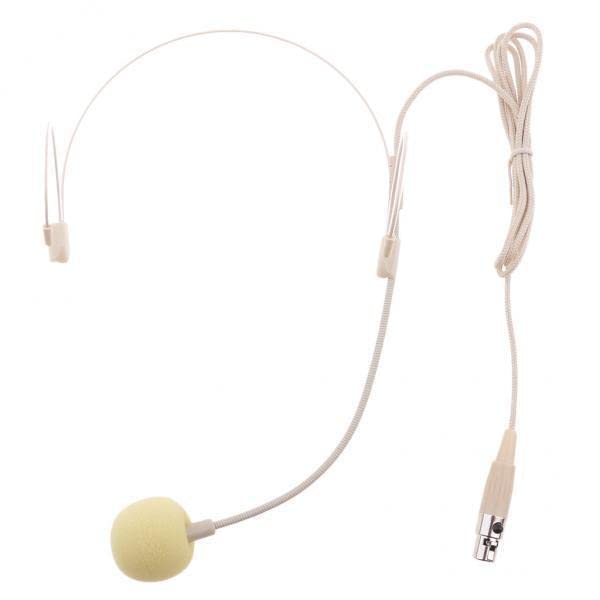 2xDouble Ear Hook Wired Headset Headworn Microphone Beige XLR 4Pin-picture-23